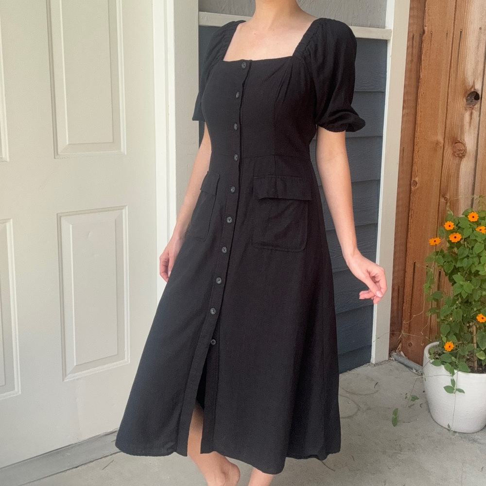 BCBG Black CottageCore Dress
